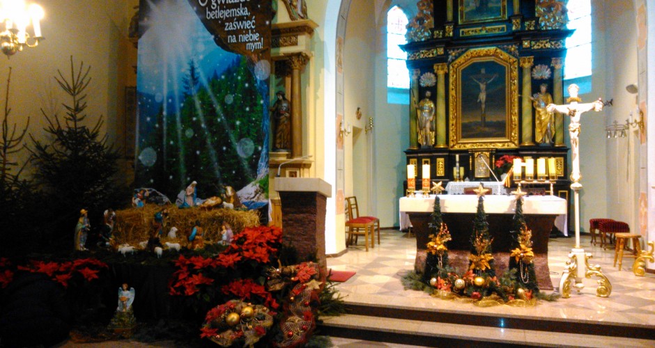 Żłóbek w 2014 roku  w kościele w Niewieścinie przygotowany przez Rodzinę Kolpinga